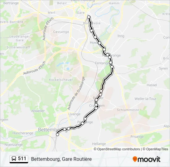 511 Bus Line Map