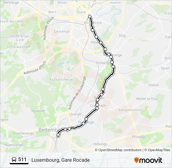 511 Bus Line Map