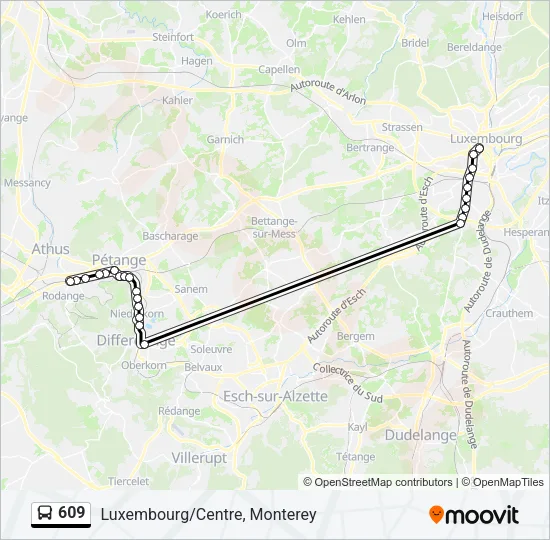 609 Bus Line Map