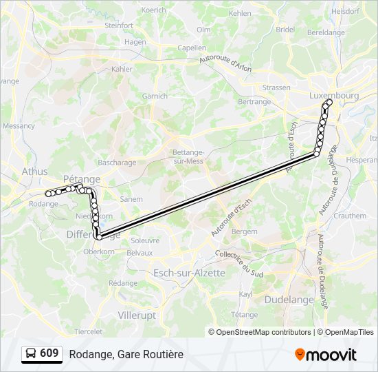 609 bus Line Map