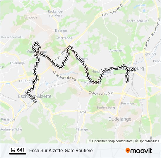 641 bus Line Map