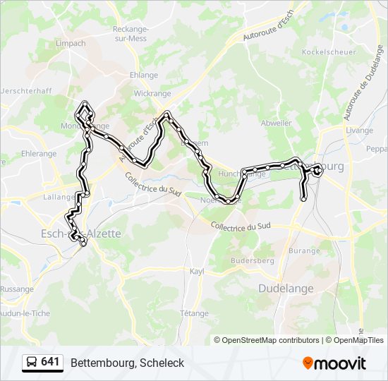 641 bus Line Map