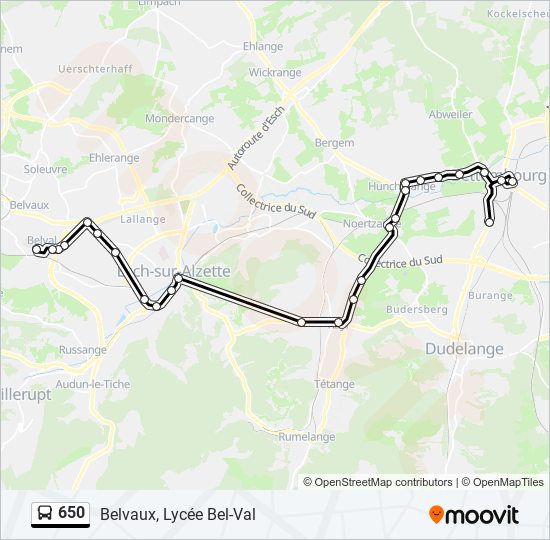 650 bus Line Map