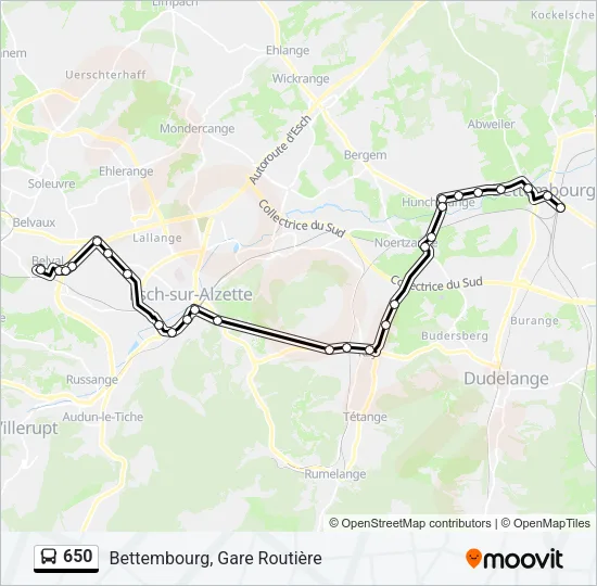 650 Bus Line Map