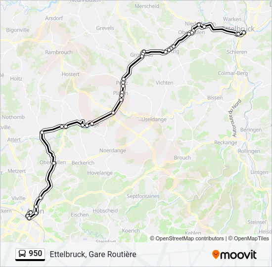 950 Bus Line Map