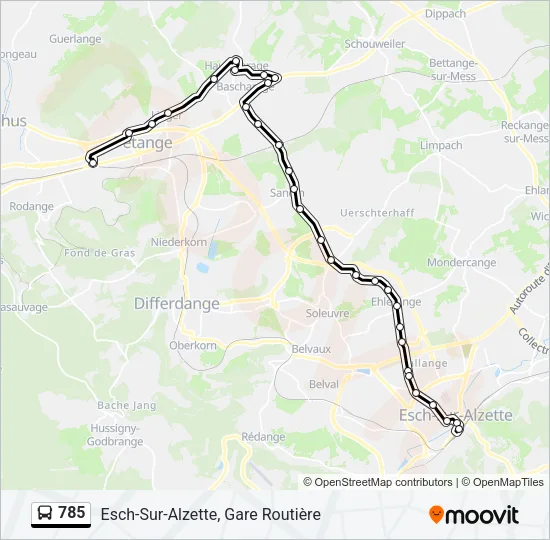785 Bus Line Map