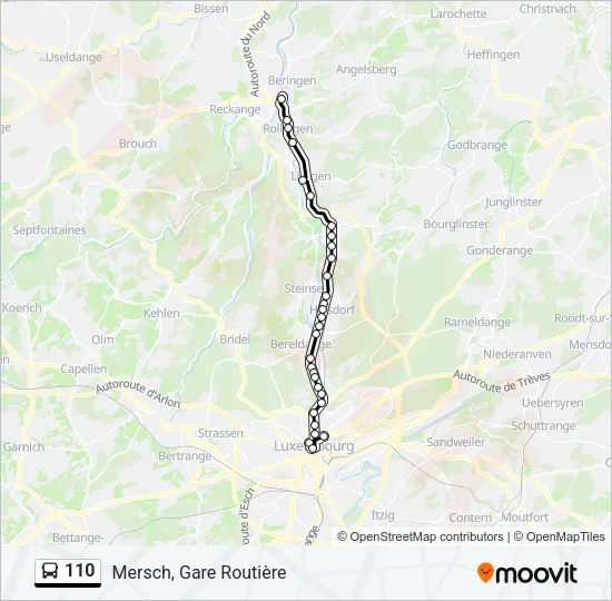 110 Bus Line Map