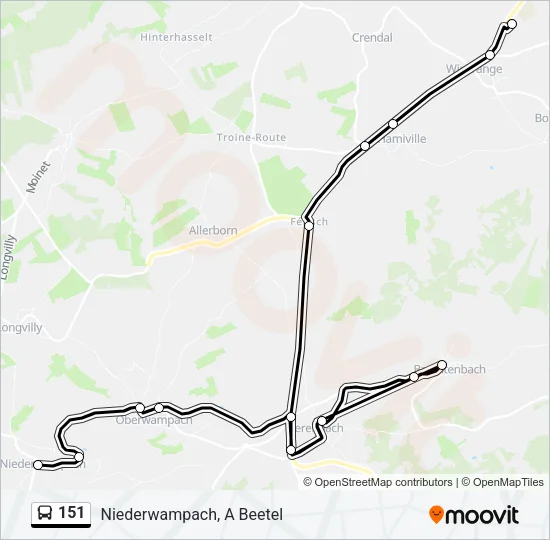 151 Bus Line Map