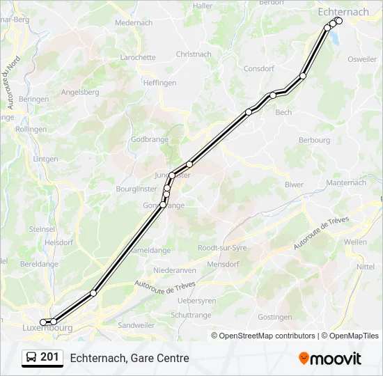 201 Bus Line Map