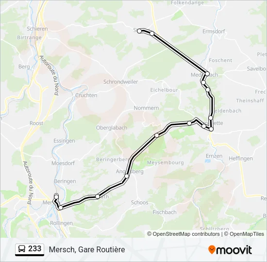 233 Bus Line Map