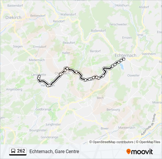 Plan de la ligne 262 de bus