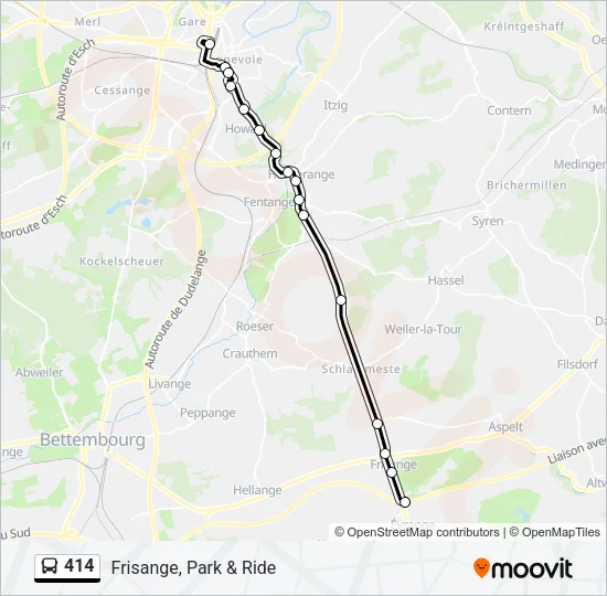 414 Bus Line Map