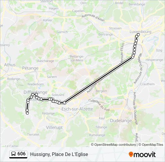 606 Bus Line Map
