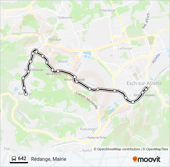 642 Bus Line Map