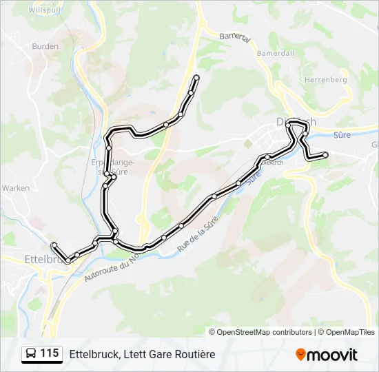 115 Bus Line Map