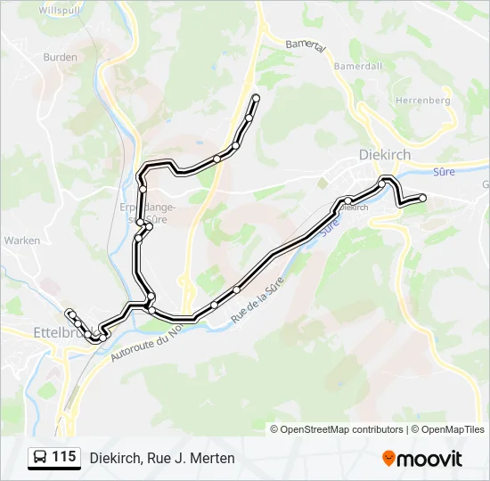 115 Bus Line Map