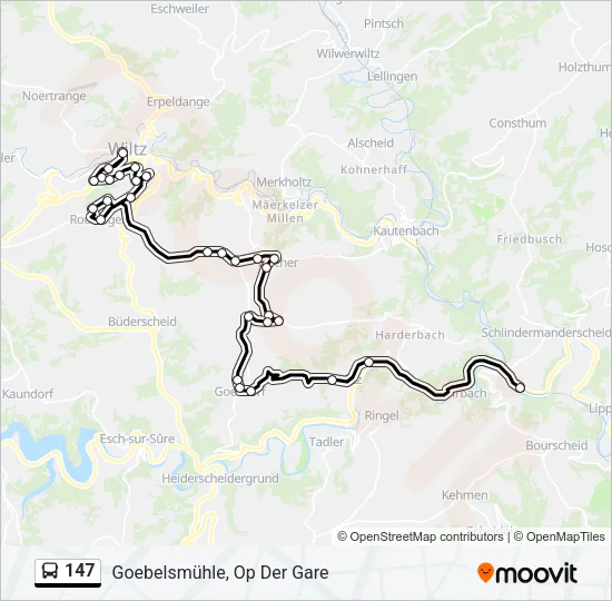 147 Bus Line Map