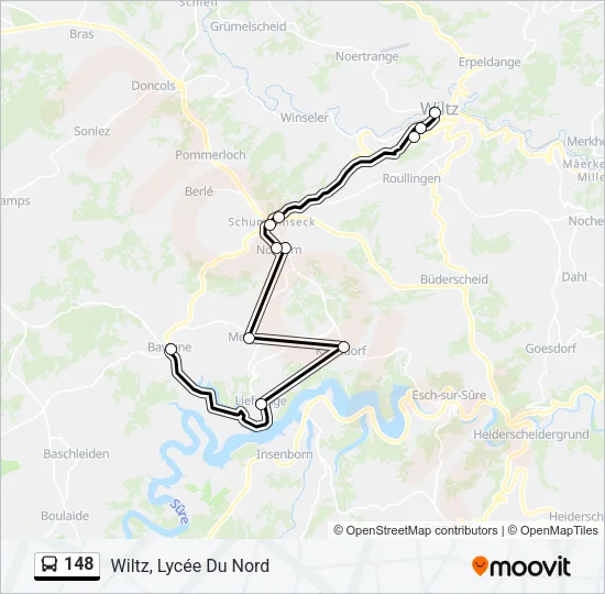 148 Bus Line Map