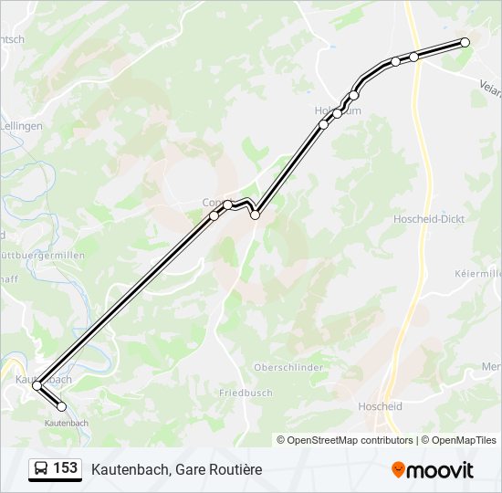 153 bus Line Map