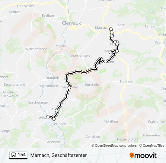 154 Bus Line Map