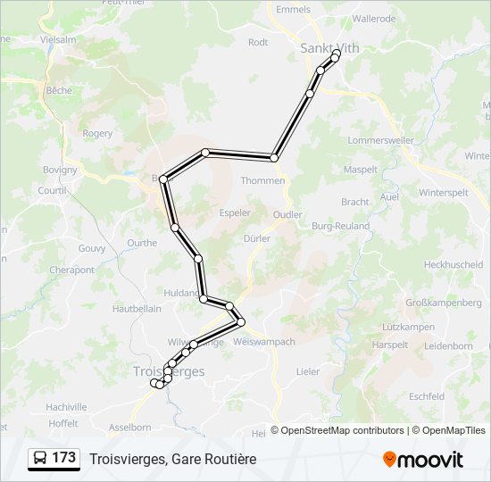 173 bus Line Map