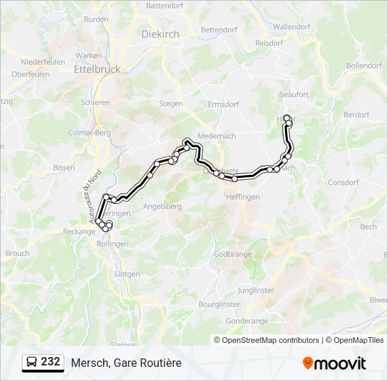 232 Bus Line Map