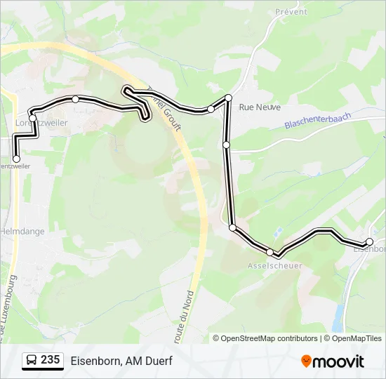 235 Bus Line Map