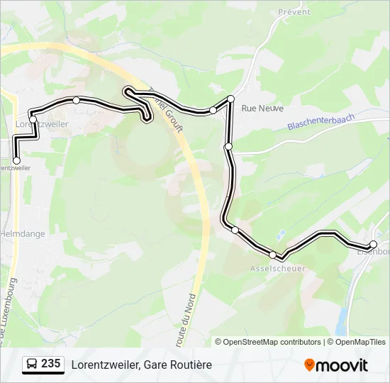 235 Bus Line Map