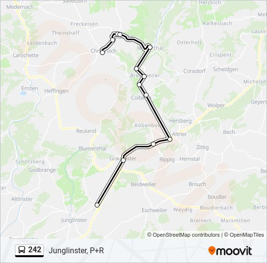 Plan de la ligne 242 de bus