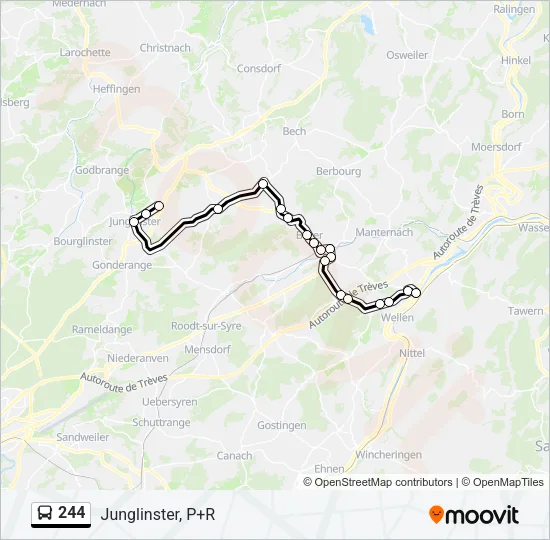244 Bus Line Map