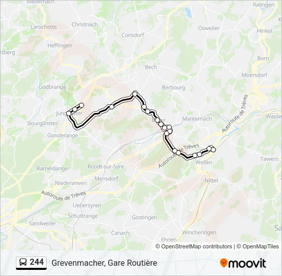 244 Bus Line Map