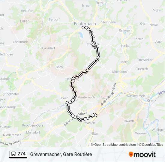 274 Bus Line Map