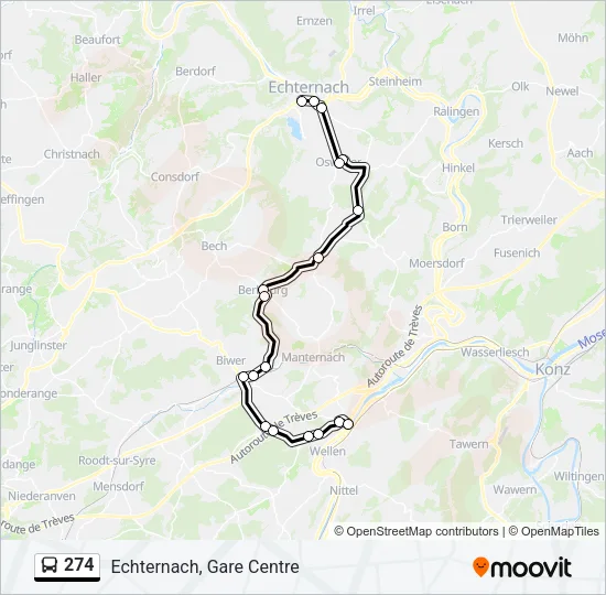 274 Bus Line Map