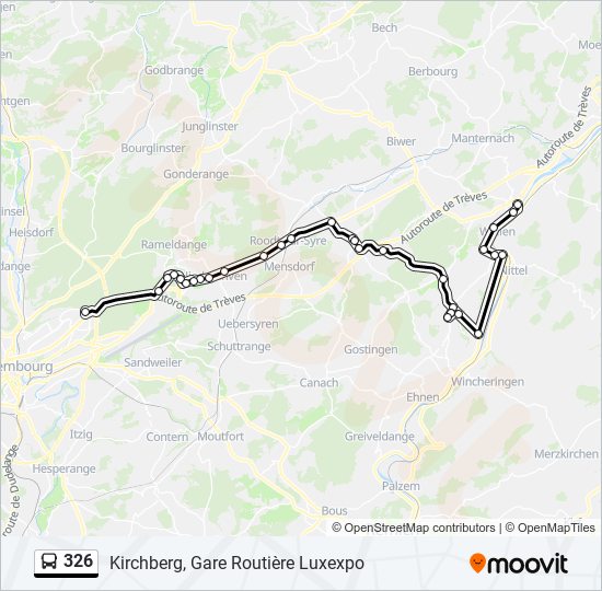 Plan de la ligne 326 de bus