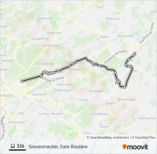 326 Bus Line Map