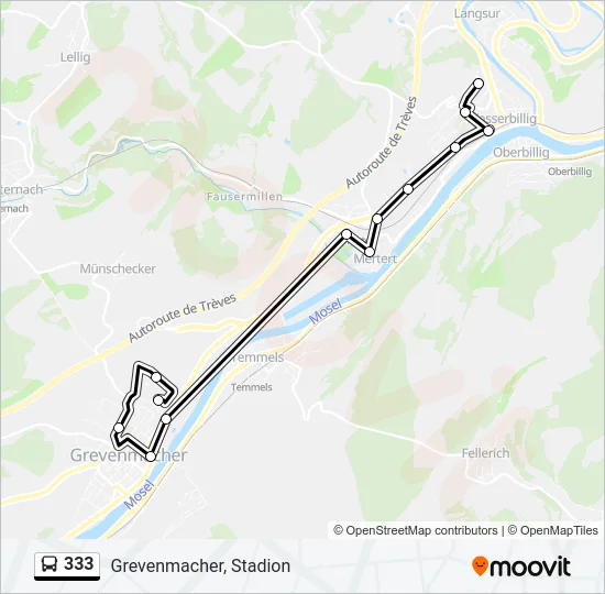 333 Bus Line Map