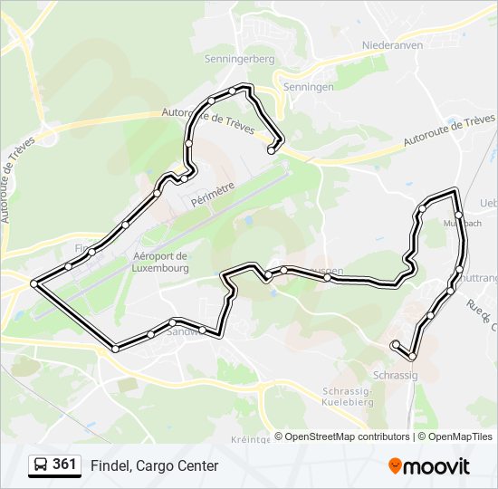 Plan de la ligne 361 de bus