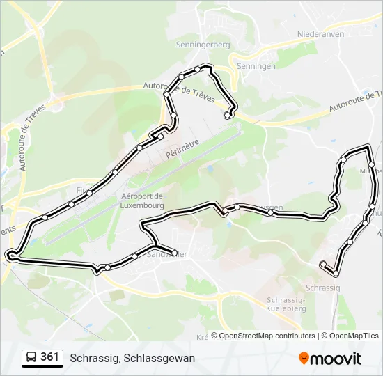 361 Bus Line Map
