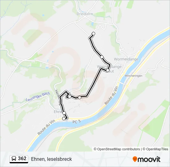 362 Bus Line Map