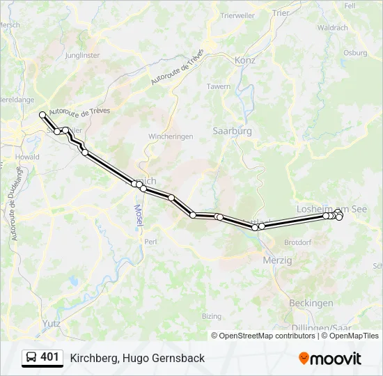401 Bus Line Map