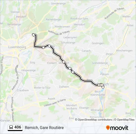 406 Bus Line Map