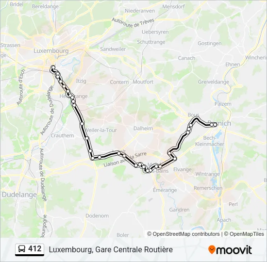 412 Bus Line Map