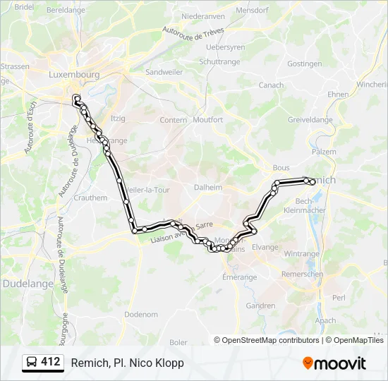 412 Bus Line Map