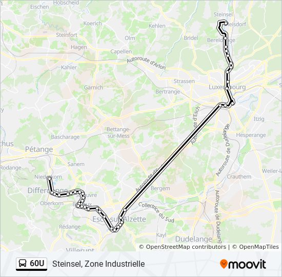 60U bus Line Map