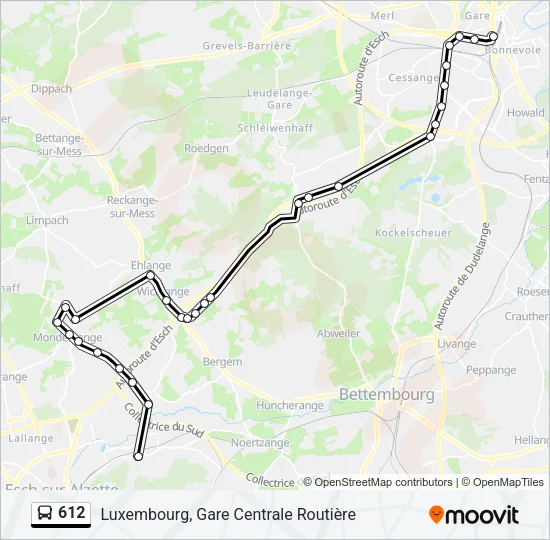 612 Bus Line Map