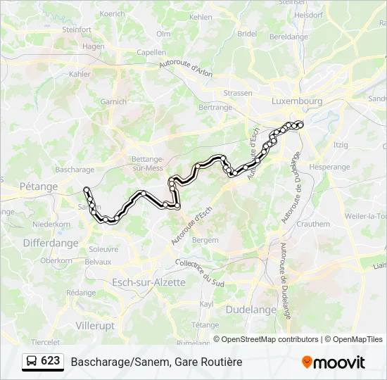 623 Bus Line Map