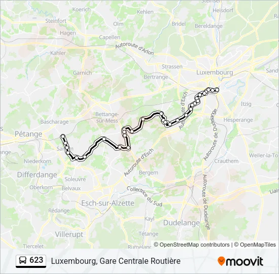 623 Bus Line Map