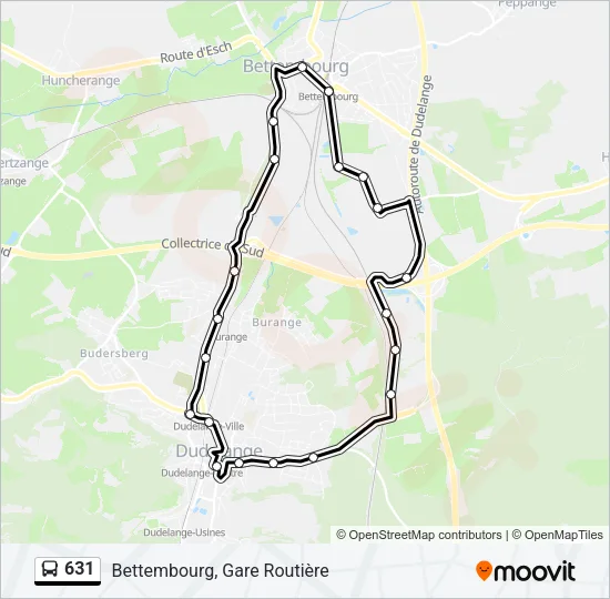 631 Bus Line Map
