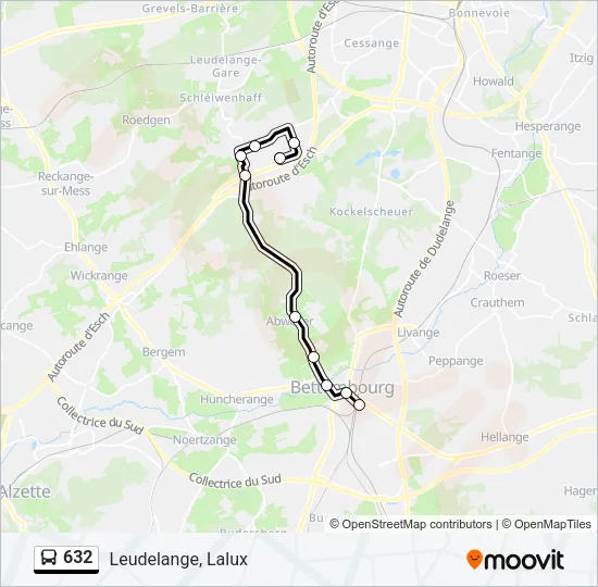 632 Bus Line Map