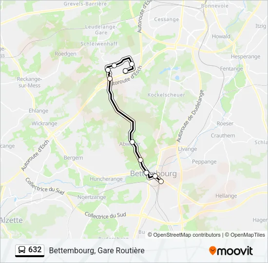 632 Bus Line Map